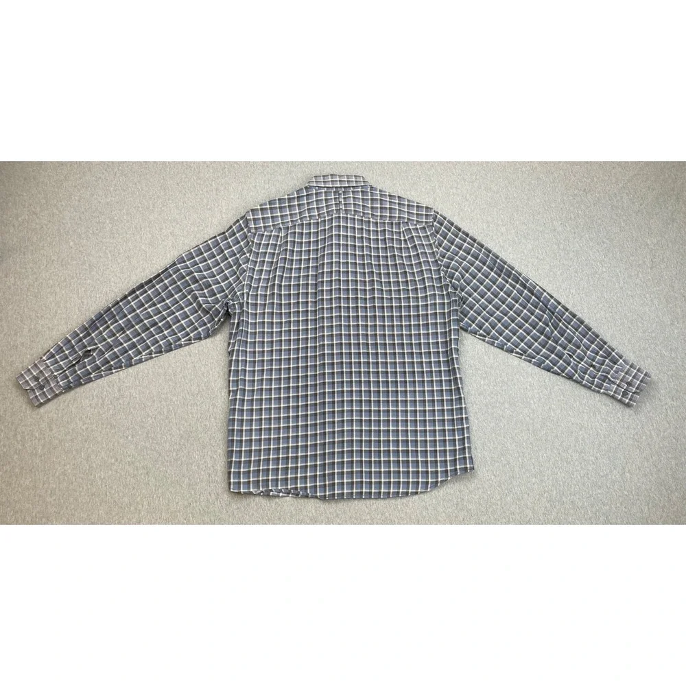 Banana Republic Shirt Men Medium (15-15.5)  Plaid Cotton Blend Stretch Button Up